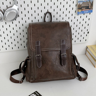 Retro Outdoor Travel Bag 14-inch Laptop Bag Genuine Leather