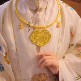 【长命锁】招财璎珞项圈合金铜镀真金 新中式汉服配饰 云中梦长歌