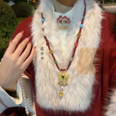 多宝长璎珞和田玉红玛瑙海蓝宝