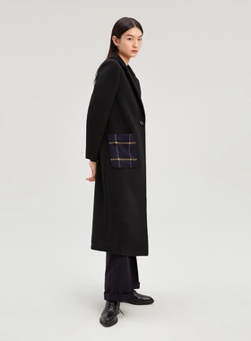 OVV秋冬新品全羊毛格纹大衣 正品国内代购