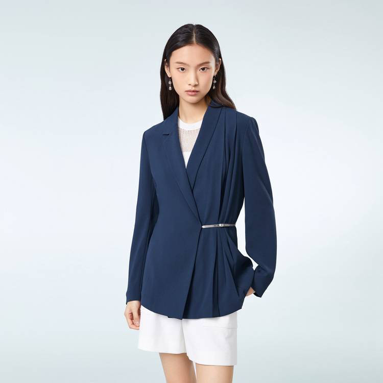 【日本进口三醋酸】OVV春夏新款女装不对称腰带西服外套