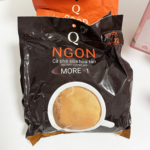 越南Q牌qcafe咖啡三合一速溶特浓香浓Ngon咖啡480g 24包