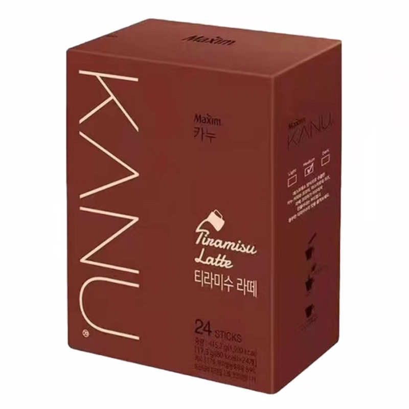 韩国进口卡奴提拉米苏味拿铁咖啡 KANU速溶咖啡Maxim 24条/盒