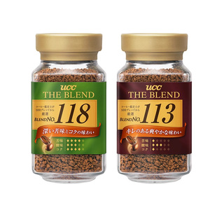 日本进口UCC悠诗诗113/118冻干速溶纯黑咖啡粉90g冲饮美式黑咖啡