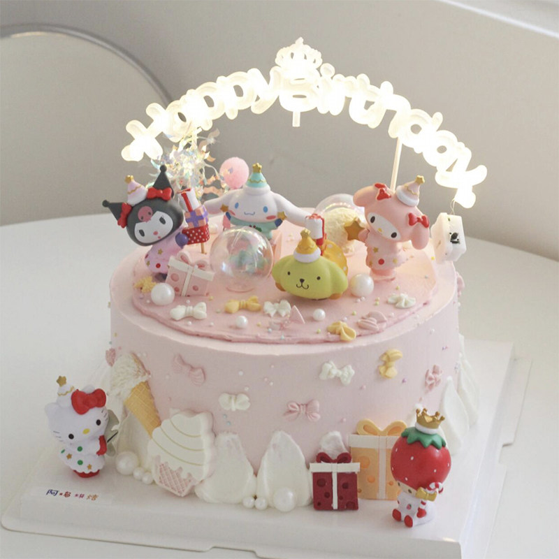 网红烘焙蛋糕装饰摆件插件三丽鸥玉桂狗库洛米女孩生日快乐灯插件,节庆用品/礼品,节日装扮用品,淘宝优惠券,粉丝福利购,淘宝优惠卷