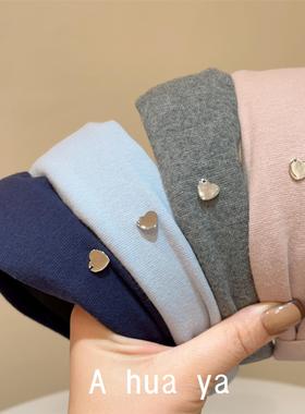 甜心美式复古辣妹风针织加宽发箍韩系欧尼甜美时尚灰色藏青色头箍