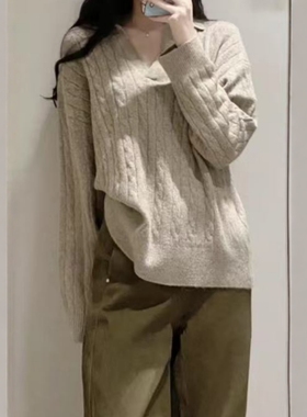 ZA外贸出口女装新品休闲宽松八股编POLO衫领针织衫 1509108