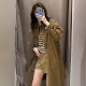 新款 高级感棕色排扣装 饰中长款 ZA外贸出口女装 风衣3811244 751