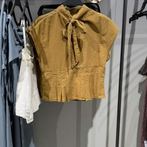 知性优雅开叉蝴蝶结饰上衣