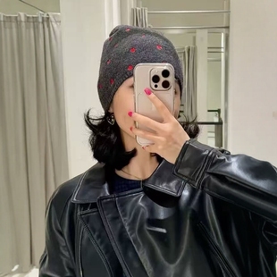 ZA外贸出口围巾3739222套袖 3739225心形刺绣无檐针织帽女3739219