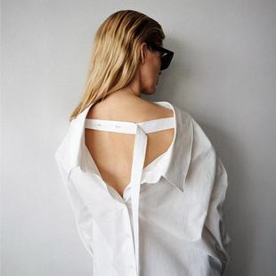 新品 上衣 女装 府绸衬衫 5216250 小众反穿设计搭扣式 ZA外贸出口秋季