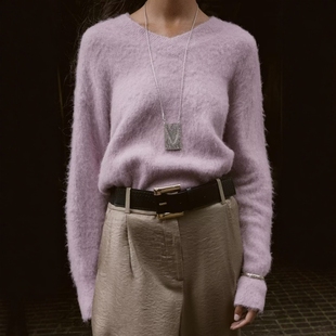 9598191 软质舒适鸡心领多色选擦色效果针织衫 ZA外贸出口女装 新品