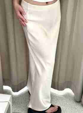 ZA外贸出口夏季新款盐甜系微亮面丝缎质感迷笛半身裙5427453 832