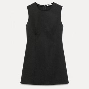 ZA外贸出口新品 短连衣裙女4813302 赫本风基础简约百搭圆领无袖