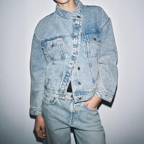 复古机车男友风双襟牛仔夹克外套