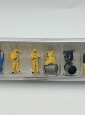 preiser 1:87比例微缩场景人偶模型微距摄影 10733生化服救援人员