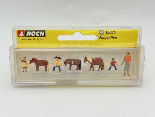 NOCH 微缩微距场景模型1:87HO微观小人道具 15635 母子骑小马