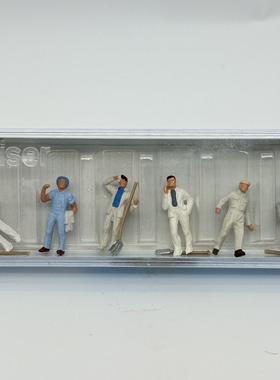 preiser小人微缩微距场景模型1:87HO微观小人道具14144推车工人