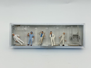 preiser小人微缩微距场景模型1:87HO微观小人道具14144推车工人