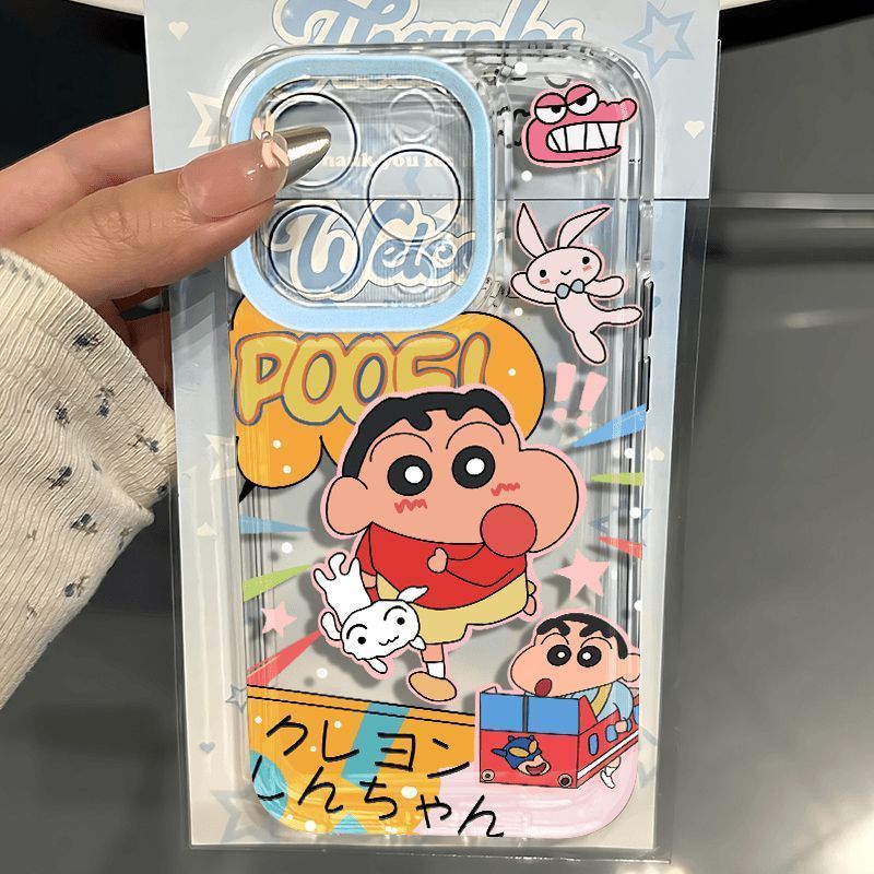 蜡笔小新卡通手机壳可爱透明保护套动漫风女款适用苹果17/16e/15promax/14plus/13mini/iPhone12/11pro/xr/xs