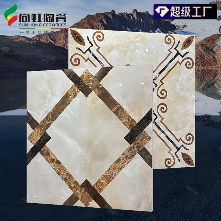 亮光600*600抛釉砖家装工程特色拼花瓷砖地砖客厅阳台卧室地板砖