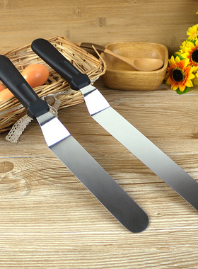 烘焙工具 8/10寸曲吻抹刀不锈钢奶油刀裱花刮平L型刮刀弯曲