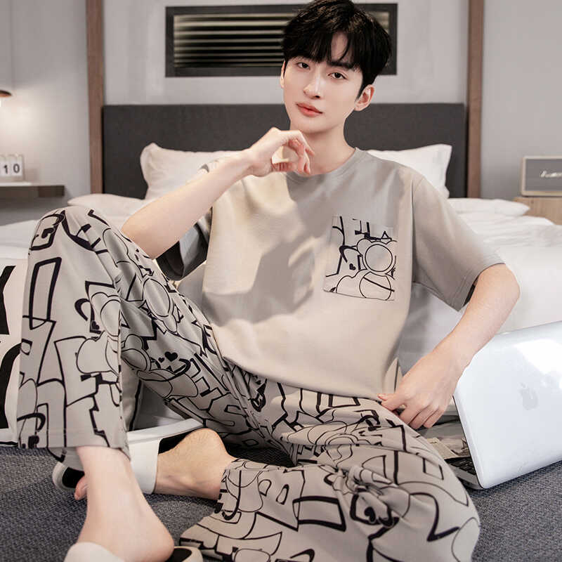俞兆林高中男士春夏天短袖睡衣