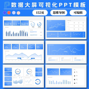 数据大屏可视化PPT模板嵌入式图表修改数据图表自动更新C16-17