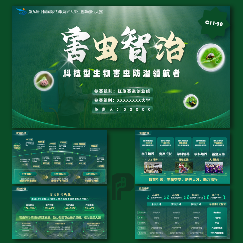 互联网+创新创业乡村振兴项目汇报PPT模板