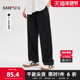 三福2025夏季 501609 简约橡筋腰宽松直筒长裤 男士 棉麻休闲裤