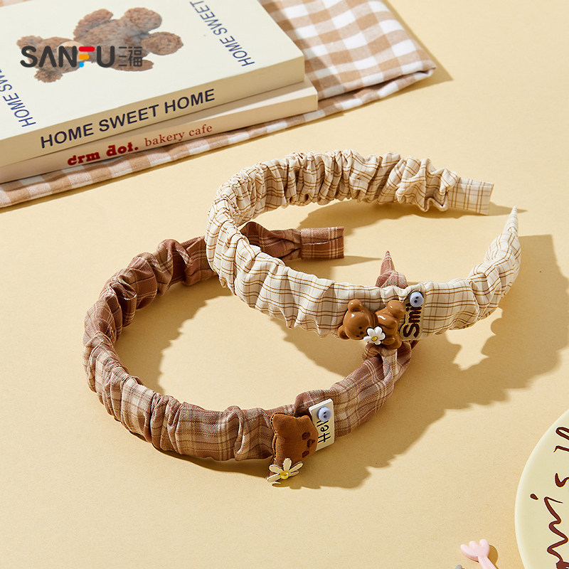 三福雏菊熊褶皱头箍单个 可爱俏皮甜美发饰头饰配饰发箍854001,饰品/流行首饰/时尚饰品新,发饰,淘宝优惠券,粉丝福利购,淘宝优惠卷