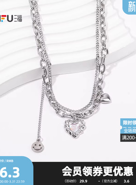 三福街潮双链无性别短项链单条 时尚个性首饰配饰链条843967