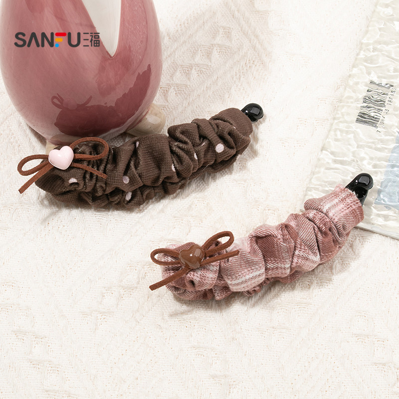 三福粉咖褶皱马尾夹单个 时尚清新发饰配饰发夹头饰夹子851886,饰品/流行首饰/时尚饰品新,发饰,淘宝优惠券,粉丝福利购,淘宝优惠卷