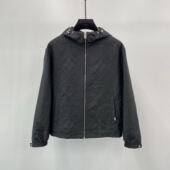 25秋冬老佛爷logo字母暗纹男士 现货Karl Lagerfeld 连帽夹克外套