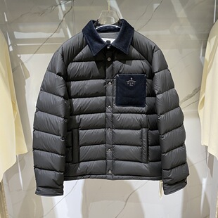 现货Karl Lagerfeld 25秋冬金属logo字母标灯芯绒衣领男士羽绒服