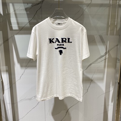 Karl Lagerfeld 26春夏老佛爷logo字母刺绣印花男士短袖T恤602060