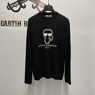 秋冬特惠KARL LAGERFELD 老佛爷logo字母提花男士羊毛针织衫毛衣