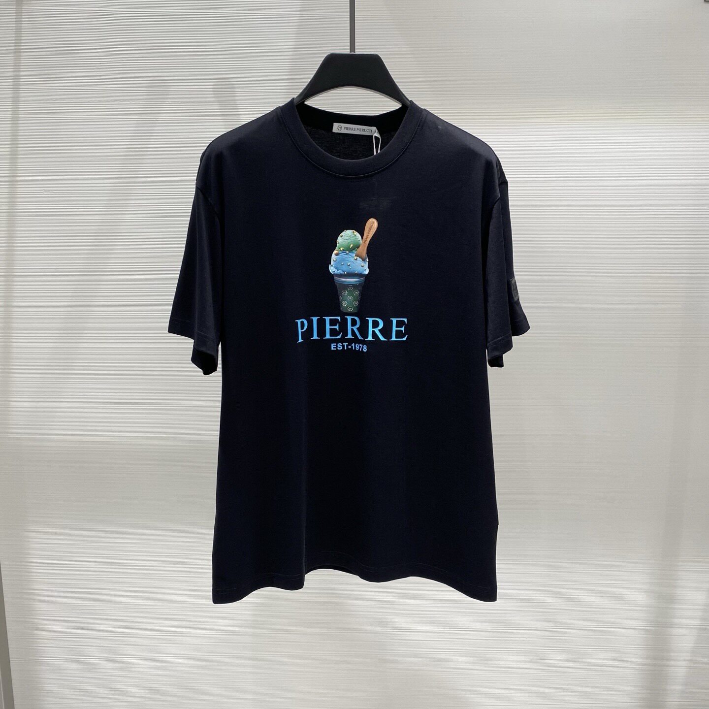PIERRE PIERUCCI 26春夏冰淇淋logo字母印花男士圆领短袖T恤