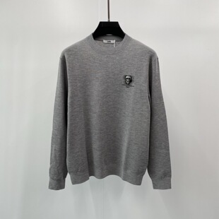 Karl Lagerfeld 25秋冬老佛爷logo字母烫钻提花男士羊毛针织衫