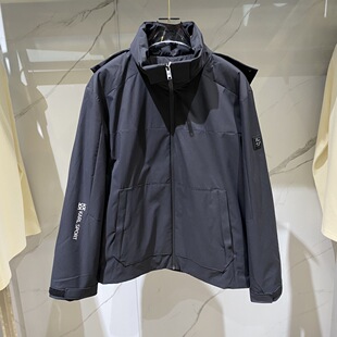 Karl Lagerfeld 25秋冬卡尔老佛爷logo字母印花男士连帽羽绒服