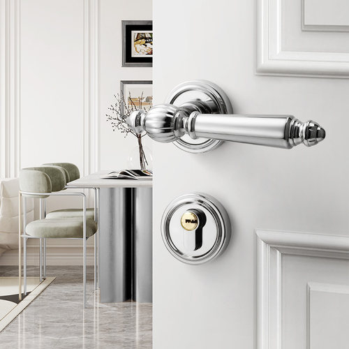 法式卧室门把手复古磁吸静音门锁