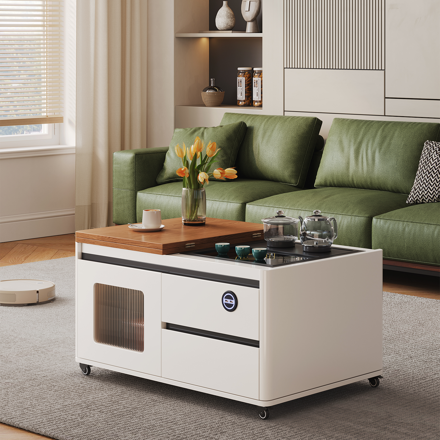 家用多功能升降折叠移动泡茶桌