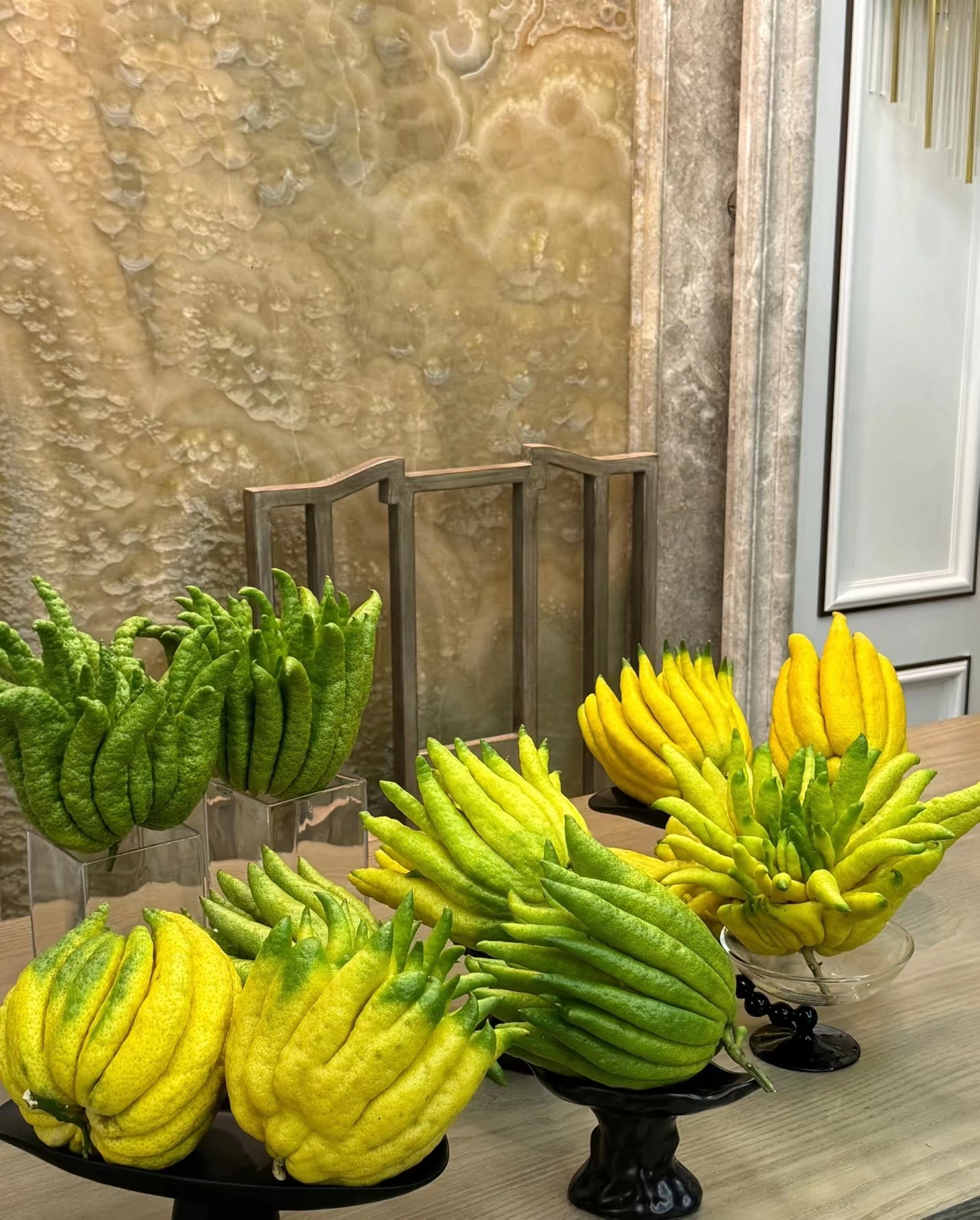 佛手柑鲜果带枝水培水养绿植可闻香观赏清供四川佛手源产地发货