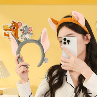 Tom and Jerry正版可爱猫耳朵发箍创意扭头饰立体发箍丑萌发饰女