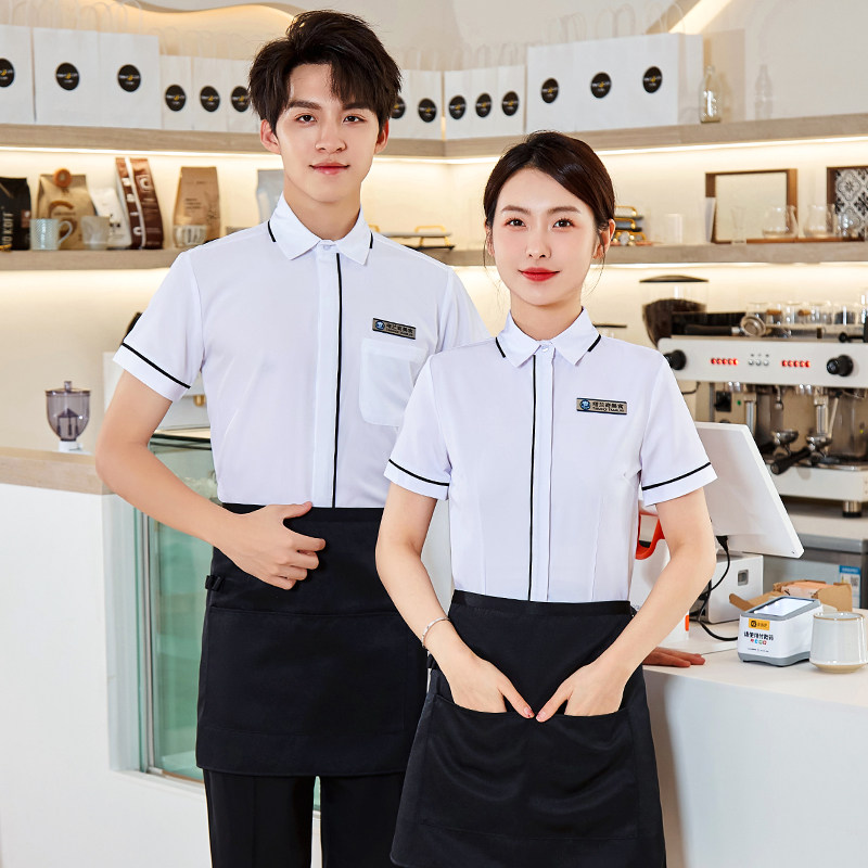 职业衬衫男女短袖2025新款夏季白色修身工作服套装正装半袖衬衣