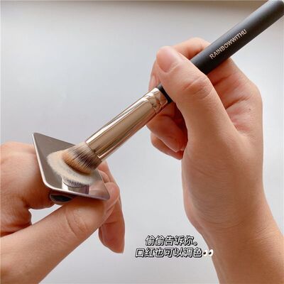 彩妆调色板化妆粉底液遮瑕膏指环调色板不锈钢专业调色盘带调色棒