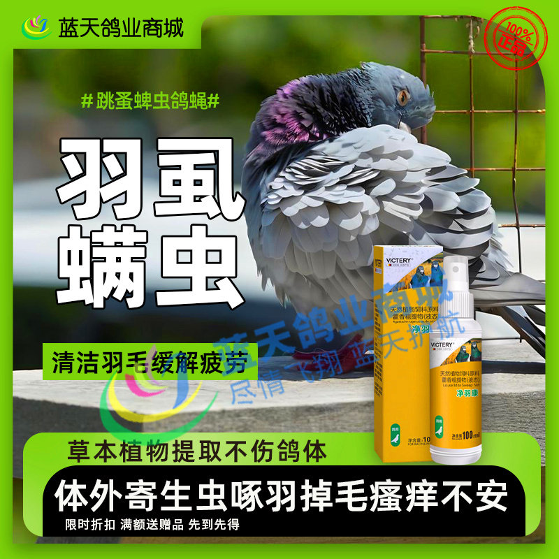 汉诺威一喷灵快速杀灭虱子螨虫幼虫跳蚤非鸽药体表寄生虫净羽康液