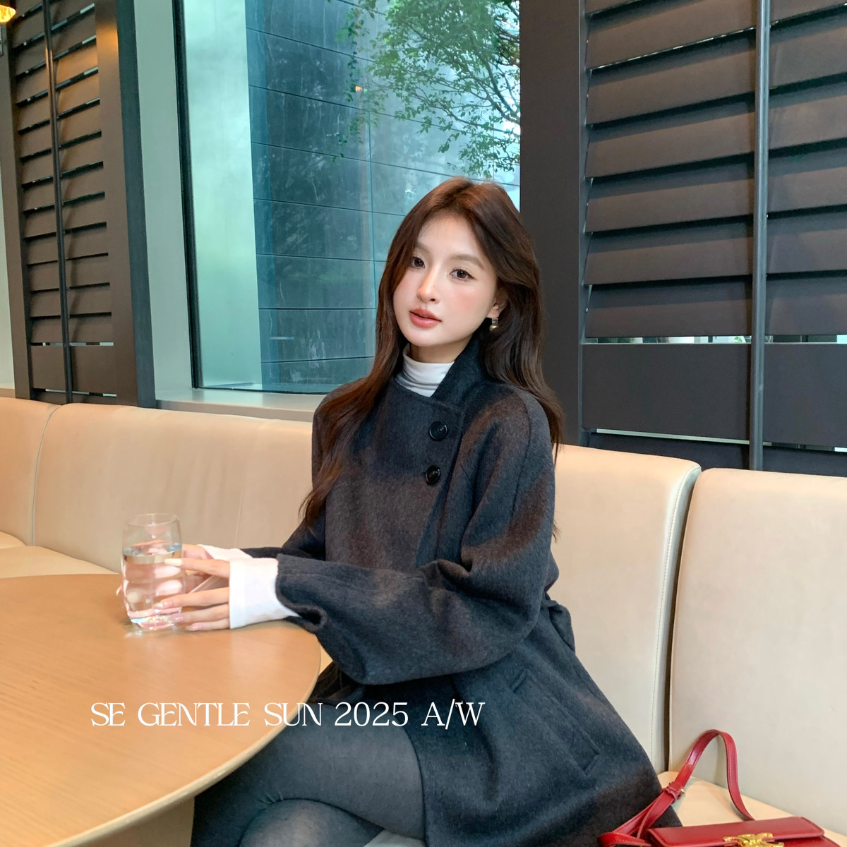 秋冬呢子大衣女中长款2025新款双面呢大衣修身气毛呢外套女