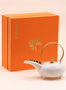马上封侯茶具套装茶壶陶瓷大茶壶 壶 陶白色茶壶陶瓷 壶