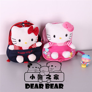 外贸卡通可爱KT猫幼儿园宝宝书包儿童防走失双肩包凯蒂猫女孩背包